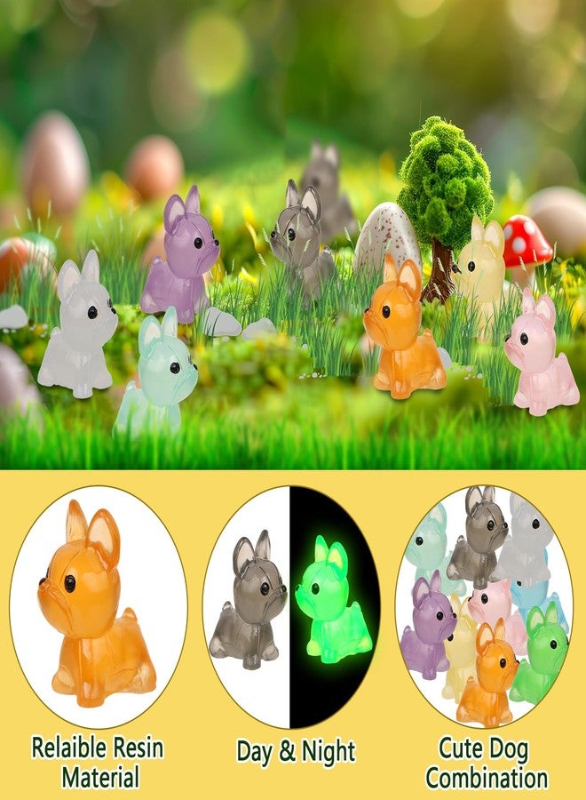 BENOSPACE Resin Dogs, 108Pcs Mini Resin Luminous Dog Figurines Tiny Cute Animals Ornament Glow in The Dark Dog Pet Statues for DIY Craft Party Cake Topper Decor Micro Landscape Dollhouse Fairy Garden - Image 4